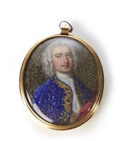 Lot 517 - Continental School, 18th century, Portrait miniature of a gentleman.