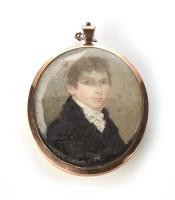 Lot 518 - English School, early 19th century, Portrait miniature of a gentleman.