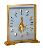 Lot 522 - A brass framed Jaeger LeCoultre desk clock