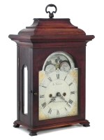 Lot 523 - George III Mahogany Bracket clock, the painted