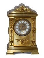 Lot 524 - Mid-19th century French brass mantel clock