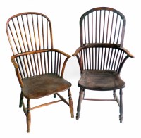 Lot 536 - Ash and elm comb-back Windsor chair