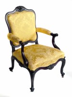 Lot 548 - George III carved mahogany upholstered armchair