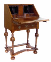 Lot 561 - Late 19th century Queen Anne design burr oak veneered ladies writing bureau