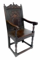 Lot 564 - 17th century oak joint armchair