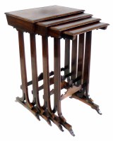 Lot 579 - Edwardian rosewood veneered nest of four occasional tables