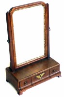 Lot 585 - George III walnut dressing table mirror