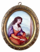 Lot 20 - English enamel oval plaque circa 1780 probably