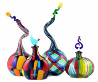 Lot 117 - Two F.M. Ballarin Murano glass scent bottles with