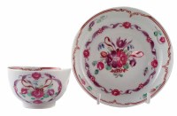 Lot 126 - Baddeley Littler teabowl and saucer circa 1780 