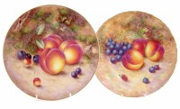 Lot 173 - Large Royal Worcester plate signed Freeman