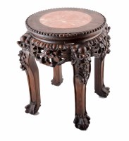 Lot 230 - Early 20th century Burmese rosewood stool with