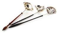 Lot 253 - Two silver ladles with oval fluted bowls