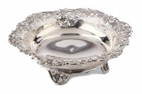 Lot 270 - Silver round dish of pierced leaf and grapevine design