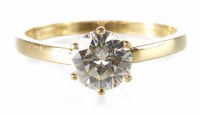 Lot 301 - A diamond solitaire 18ct gold ring