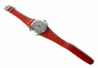 Lot 339 - A vintage Omega dynamic late 1960's steel watch on orange strap