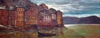 Lot 351 - Harold Riley, Portofino, oil.