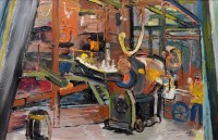 Lot 402 - Fred Yates, The Smelting Works, oil.