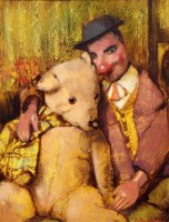 Lot 406 - Bohuslav Barlow, Good Friends, oil on board.