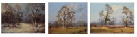Lot 414 - James Wright, Rural landscapes with pheasants, oil (3).