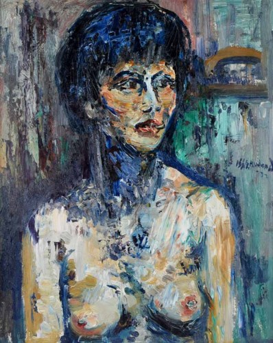 Lot 425 - J. L. Isherwood, Nude Joan, oil.