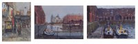 Lot 440 - Sheila Turner, Liverpool views, oil (3).