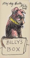 Lot 458 - Harold Riley, My dog Billy, mixed media drawing.