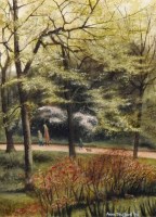 Lot 468 - Anne Stafford, A Path through the Trees, watercolour.