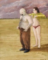 Lot 472 - Graeme Drendel, Man and Woman, gouache on paper.
