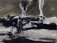 Lot 478 - Tadeusz Was, Desert, ink and wash.