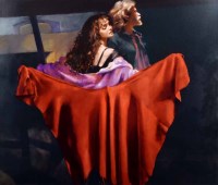 Lot 498 - After R.O. Lenkiewicz, The Painter with Karen - St. Antony Theme, signed print.