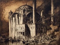 Lot 508 - Frank Brangwyn, A Mosque, Constantinople, signed etching.