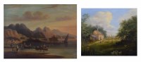 Lot 532 - B. Luny, Maritime view, oil and another rural view, oil (2).