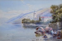 Lot 545 - Charles Rowbotham, San Giovanni, Lake Como, watercolour.