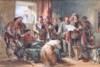 Lot 547 - George Cattermole, The Arrest, watercolour.