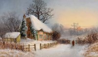 Lot 562 - William B. Henley, Returning Home, watercolour.