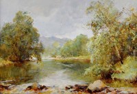 Lot 565 - Clara Knight, River scene, watercolour.