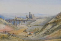 Lot 594 - Augustus Hare, Durham, watercolour.