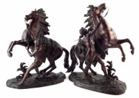 Lot 601 - Pair of bronze Marley horses.