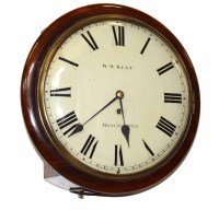 Lot 609 - Mid 19th century wall clock with mahogany case