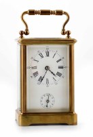 Lot 614 - A 19th century small French carriage clock