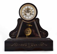 Lot 619 - 19th century slate mantel clock