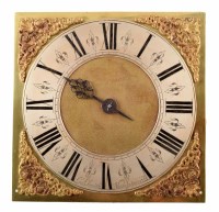 Lot 621 - A second quarter of the 18th century brass face and movement ONLY