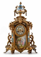 Lot 623 - A 19th century French Ormolu mantel clock