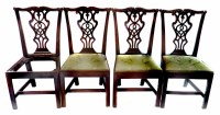 Lot 652 - Four George III dining chairs.