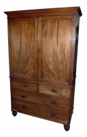 Lot 654 - Victorian mahogany linen press.