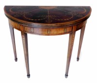 Lot 661 - Edwardian fold-over card table.