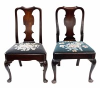 Lot 666 - Pair of Queen Anne design chairs.