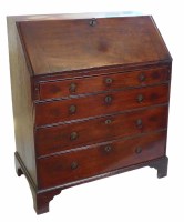 Lot 688 - George III mahogany bureau.