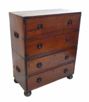 Lot 689 - Early 19th century campaign chest.